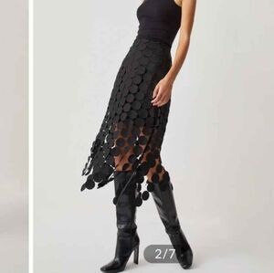 Elegant Black Circle Cutout Skirt